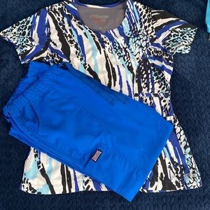 Grey’s Anatomy scrub top and Cherokee scrub pants